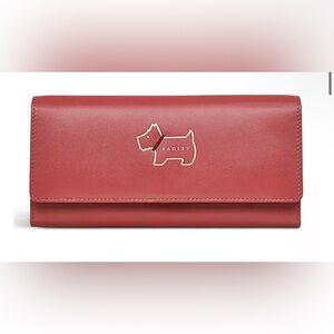 NWT Radley London Heritage Dog Outline Large Flapover Wallet - Red